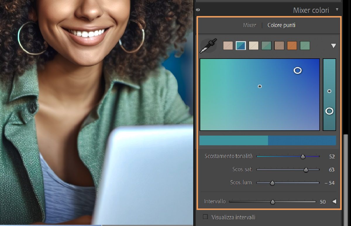 Riquadro Colore punto