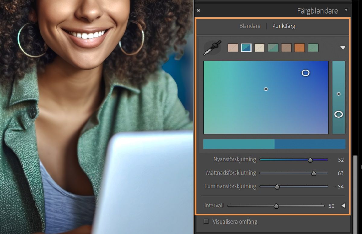 Ruta för punktfärg