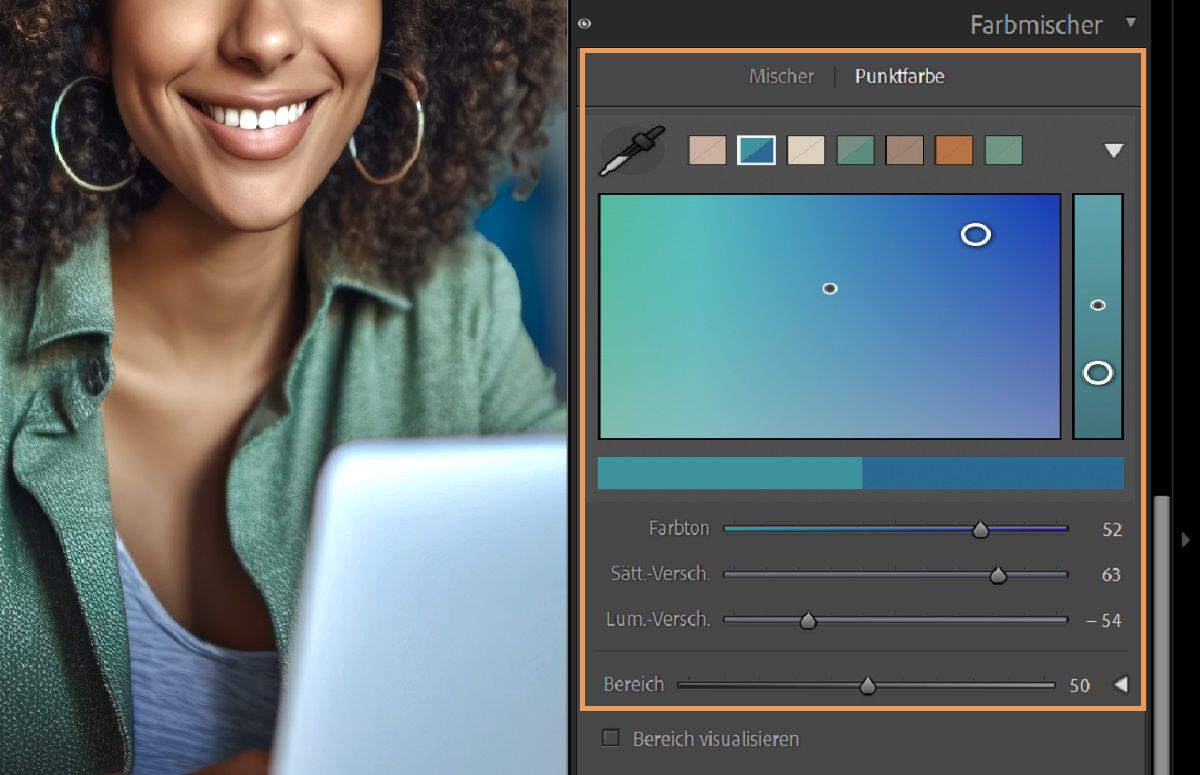 Bedienfeld „Punktfarbe“
