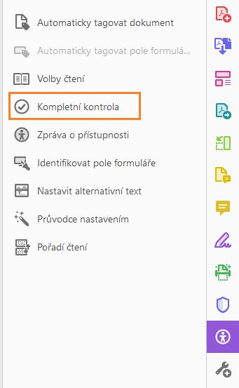 Úplná kontrola v nástroji Usnadnění přístupu
