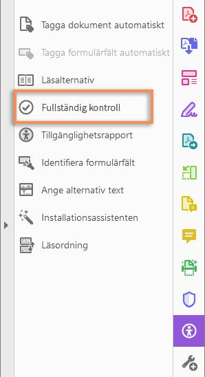 Fullständig kontroll i verktyget Tillgänglighet