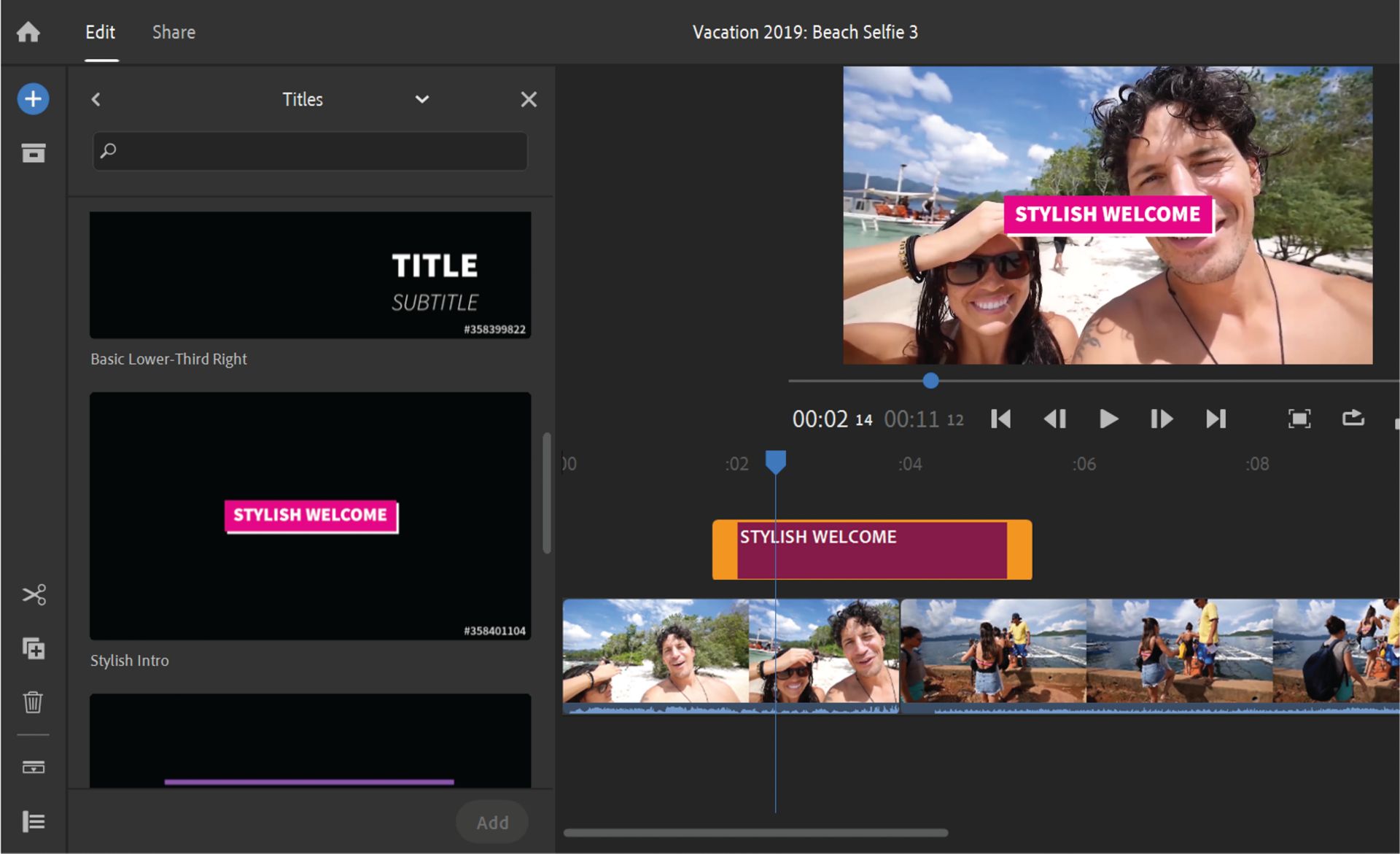 Redigera standardtiteltexten