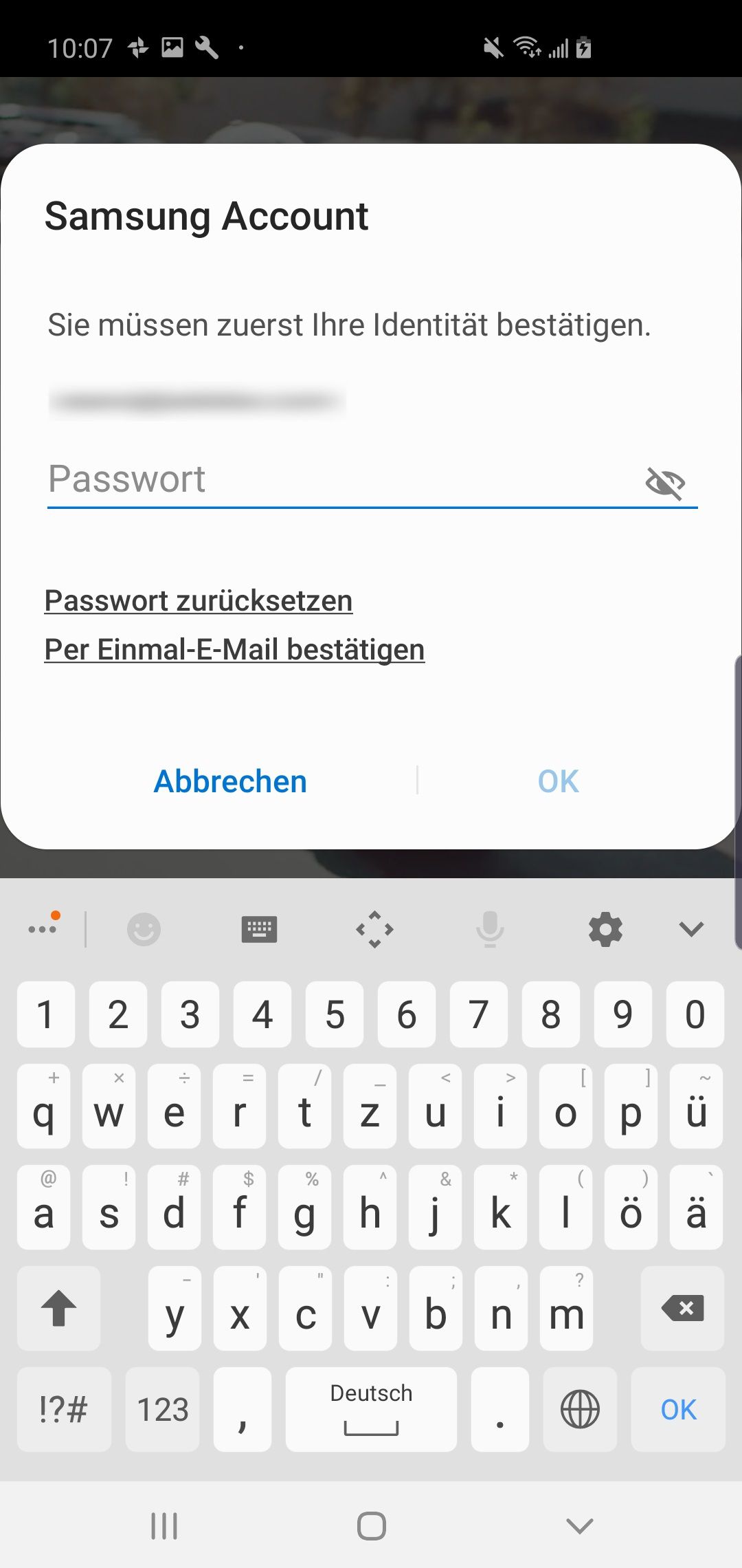 Anmelden beim Samsung Galaxy Store
