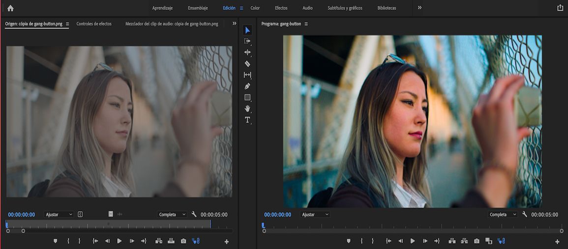 Botón de reproducción asociada en Premiere Pro