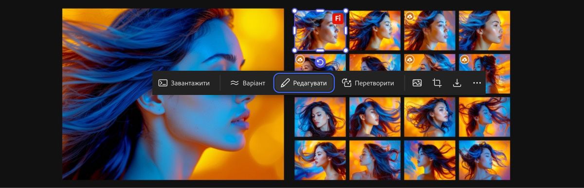 Коли для зображення вибрано параметр «Завантажити», на панелі запитів відображається головний запит, підзапити й інші параметри створення.