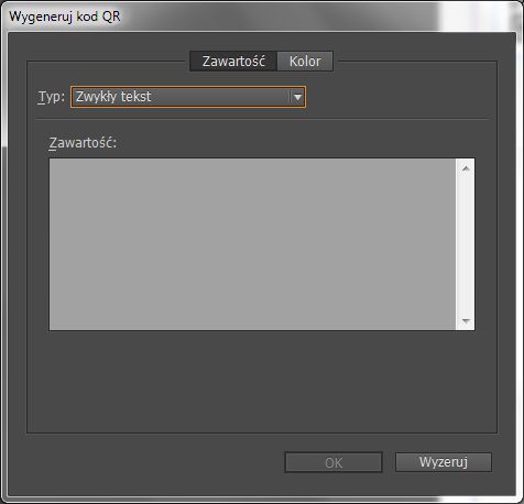 Okno Wygeneruj kod QR
