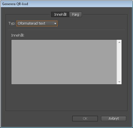 Dialogrutan Generera QR-kod