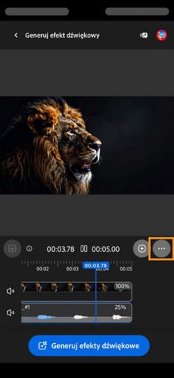 Opcja Pobierz jest podświetlona, umożliwiając pobranie skomponowanego klipu audio lub wideo.
