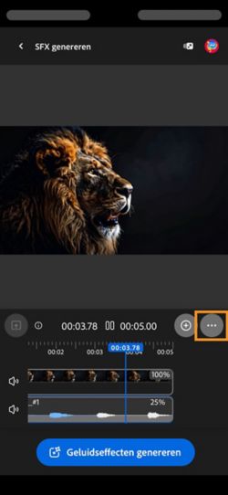 De optie Downloaden is gemarkeerd, zodat je de samengestelde audio- of videoclip kunt downloaden.