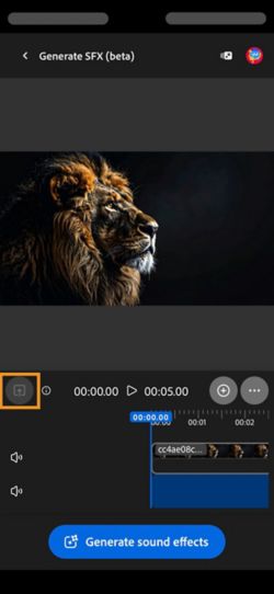 Une vidéo est chargée et ajoutée au montage. Le bouton Générer des effets sonores est disponible. L’option Charger est mise en évidence.