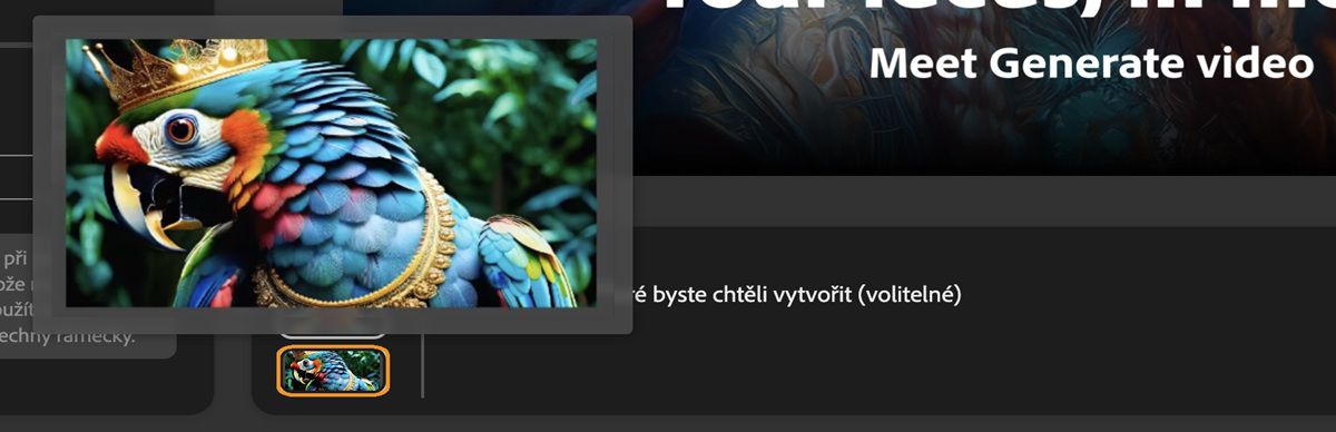 Dva obrázky jsou nahrané pro první a koncový klíčový snímek a slouží jako pevné body, které poskytují vodítko k zajištění začátku a konce videa.