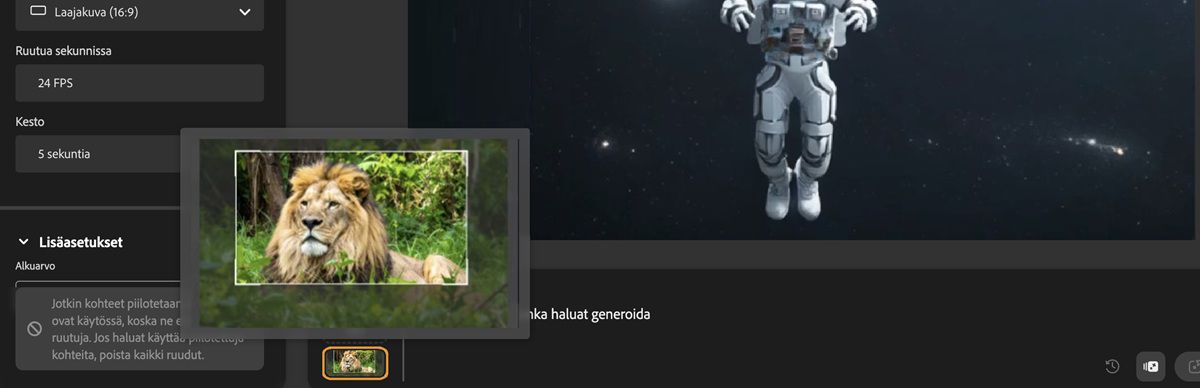 Ruutu-kohtaan on ladattu kuva ja kehoteruutuun on lisätty kehote.
