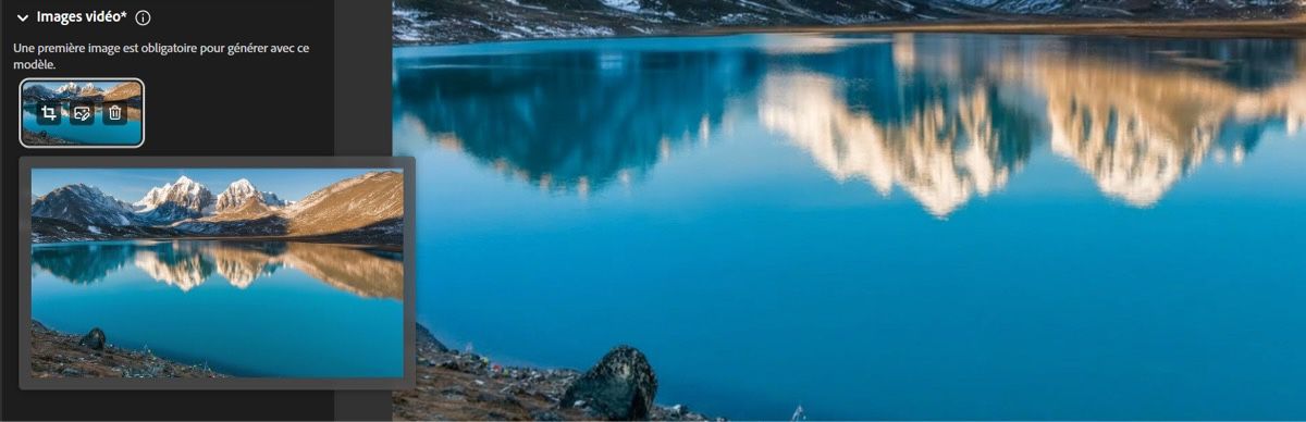 Une image est chargée dans la section Image et un prompt est ajouté à la barre de prompt.