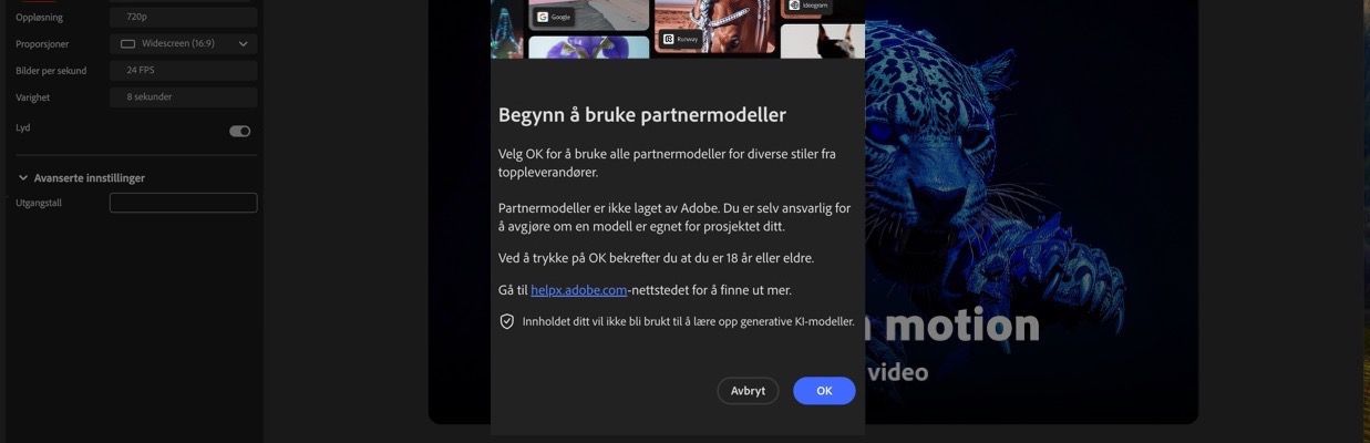 Begynn å bruke partnermodellene-meldingen er åpen, og du har muligheten til å fortsette eller avbryte.