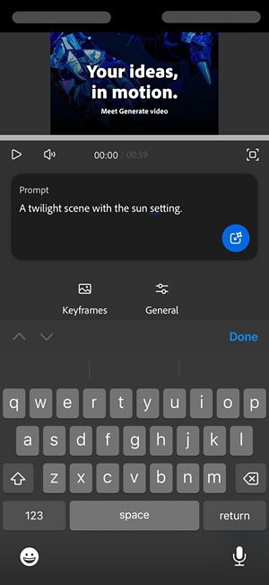 La barra del prompt è aperta e contiene un prompt. 