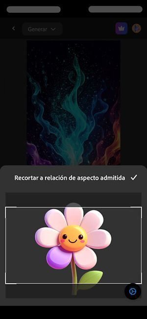 Se ha añadido una imagen para el primer fotograma y es una imagen de una flor con fondo transparente.