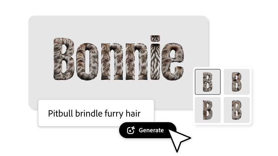 The word "Bonnie" written in a bindle furry text