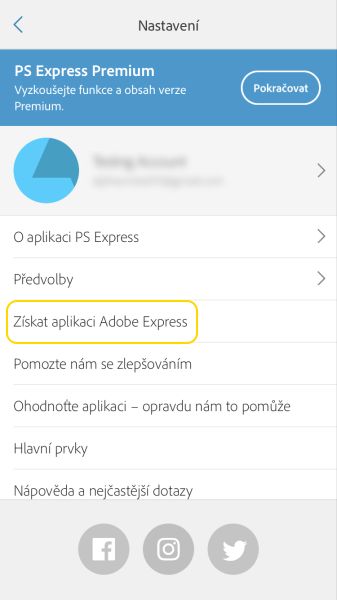 Získat Creative Cloud Express