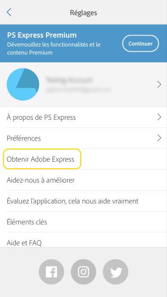 Obtenir Creative Cloud Express