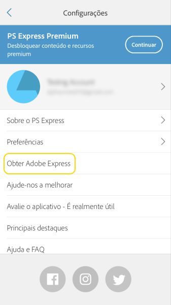 Baixar a Creative Cloud Express