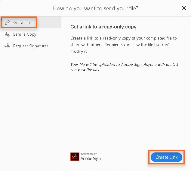 إنشاء رابط لملفك لمشاركته مع الآخرين