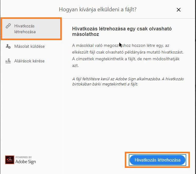 Fájl hivatkozásának megosztása másokkal