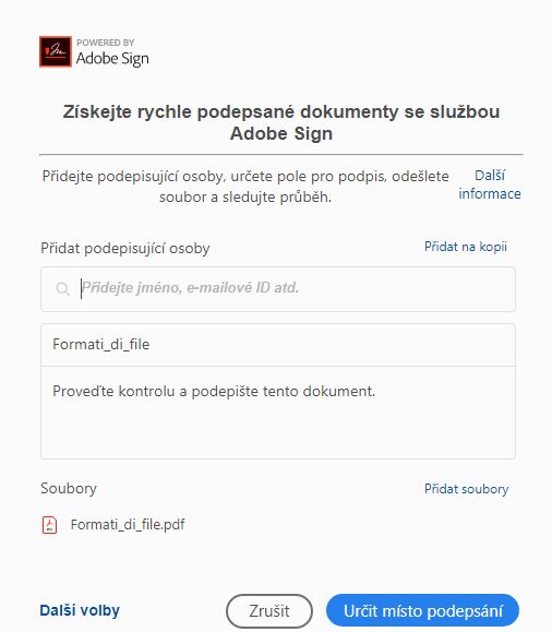 Získejte podpisy od ostatních uživatelů