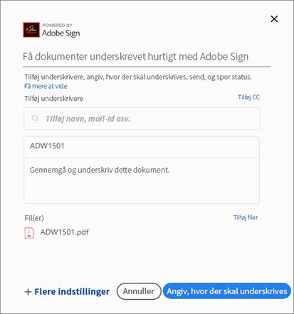 Få dokumentet underskrevet af andre