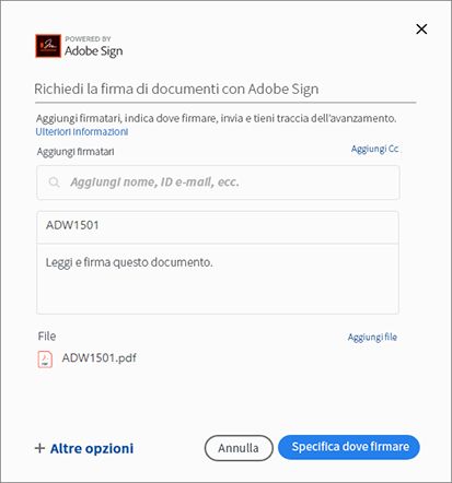 Inviare un documento per la firma
