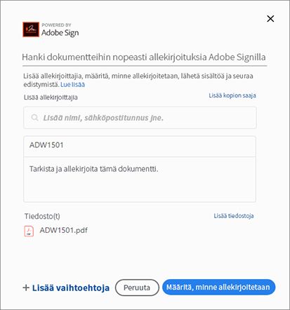 Allekirjoituta dokumentti muilla