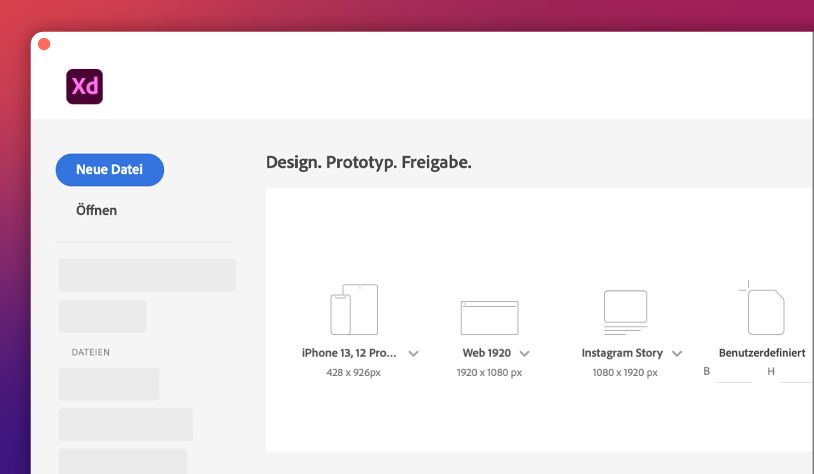 Selbstdefinierte Zeichenflächen