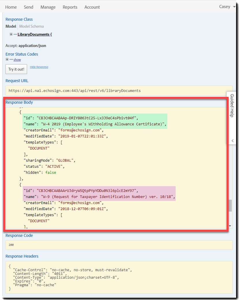 Get LibraryDocument 応答