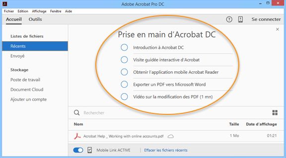 Prise en main d’Acrobat