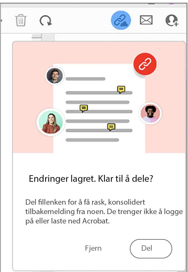 Del fil-ledeteksten etter at du har opprettet en PDF fra utklippstavle, nettside, eller tom side 