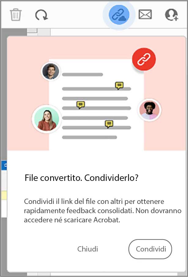 Suggerimento per condividere il link del file dopo la conversione in PDF