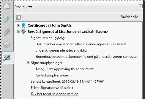 Panelet Signaturer i Acrobat