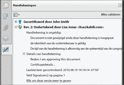 Venster Handtekeningen in Acrobat