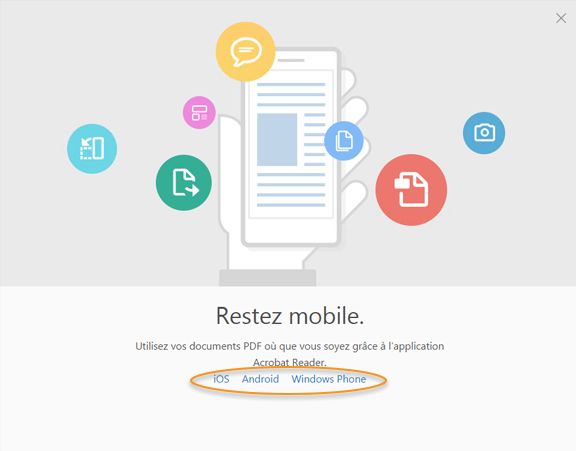 Téléchargement d’Acrobat Reader sur votre périphérique mobile