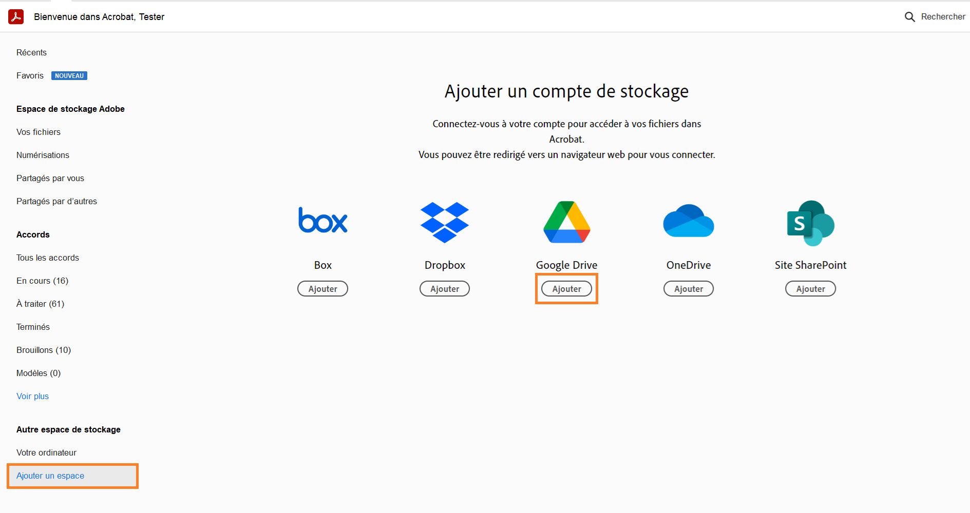 Ajout de Google Drive