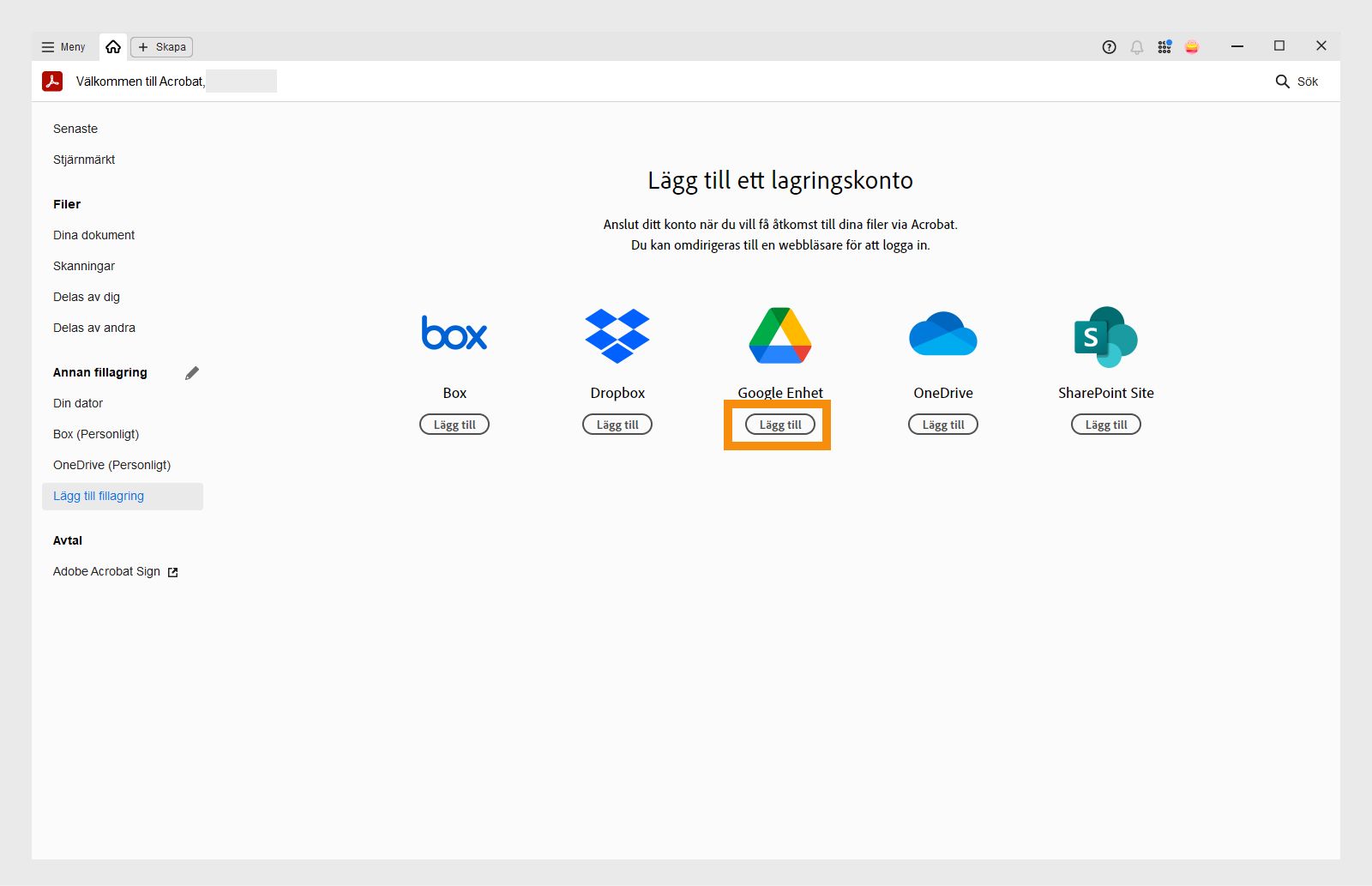 Lägg till Google Drive