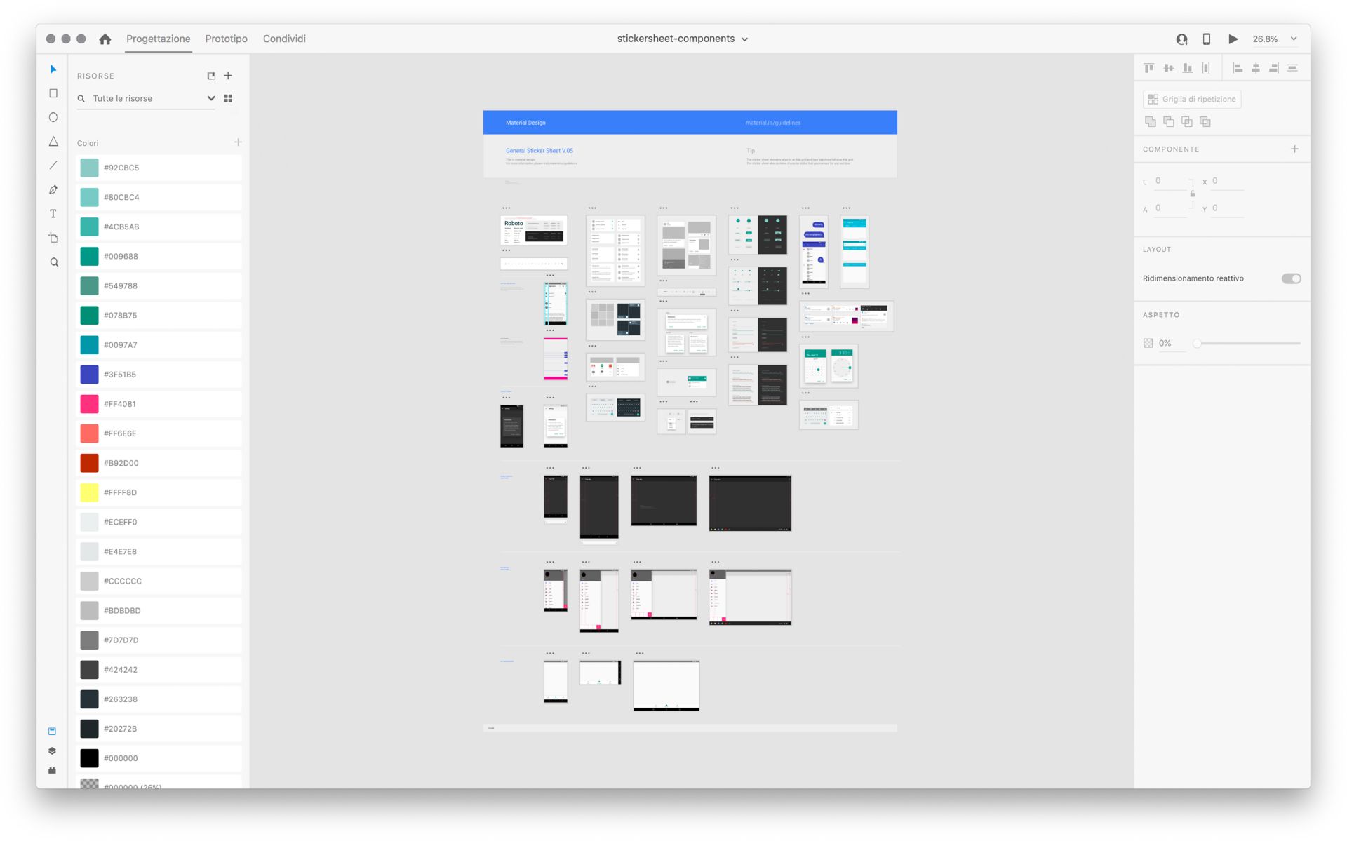 File contenente il kit per interfaccia utente di Google Material