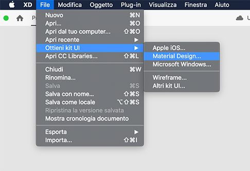 Menu Ottieni kit UI