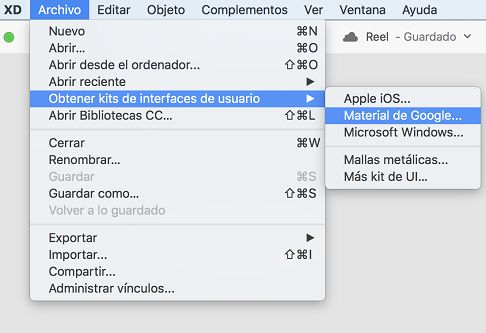 Menú Obtener kits de interfaz de usuario