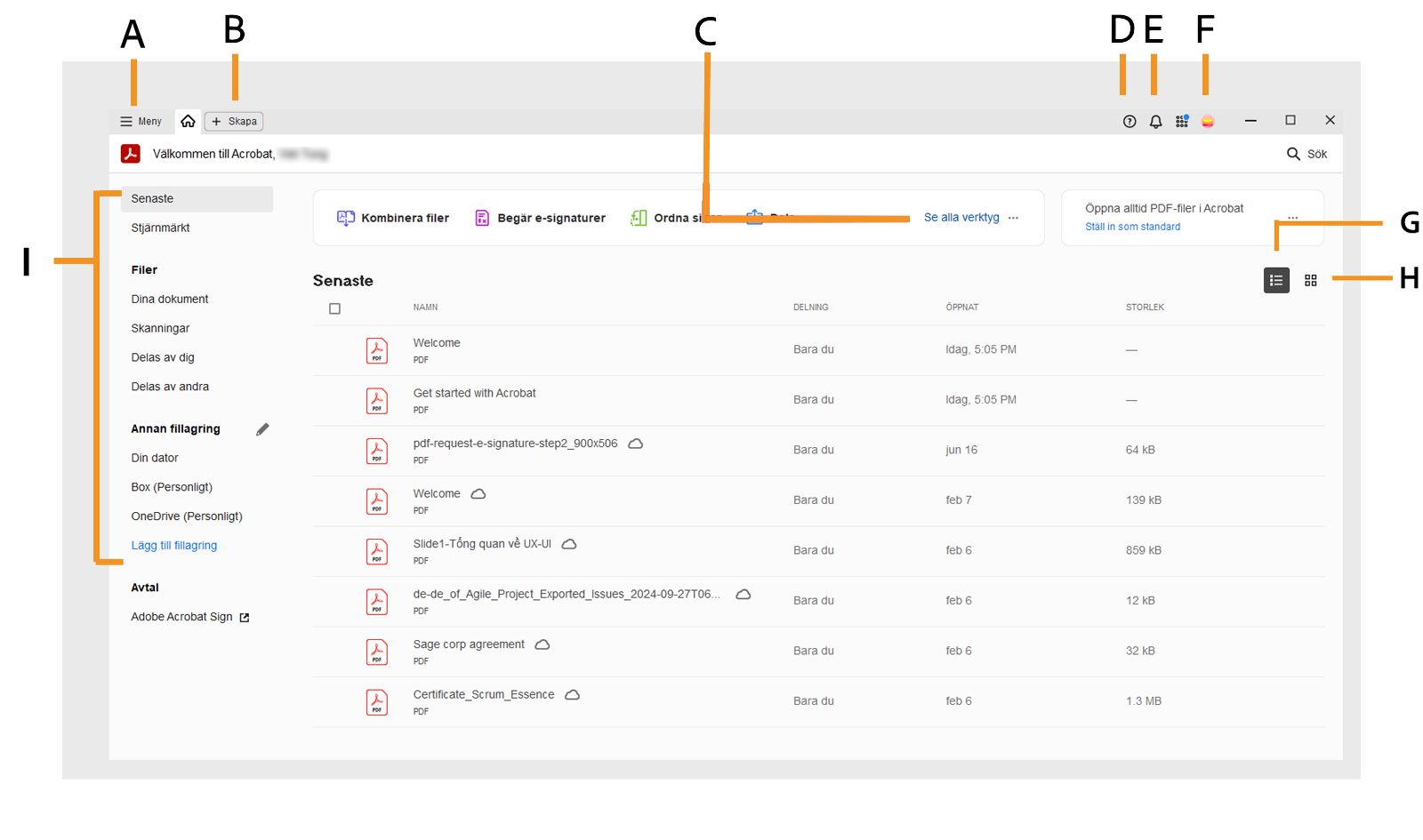 Hemsidan för skrivbordsprogrammet Adobe Acrobat