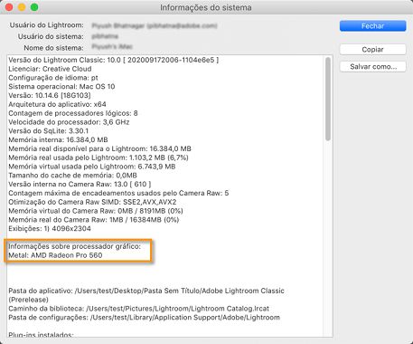 Solução de problemas da GPU do Lightroom