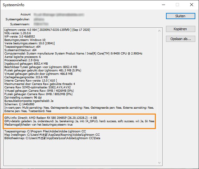 Problemen met Lightroom GPU oplossen