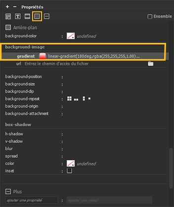 Propriété de dégradé