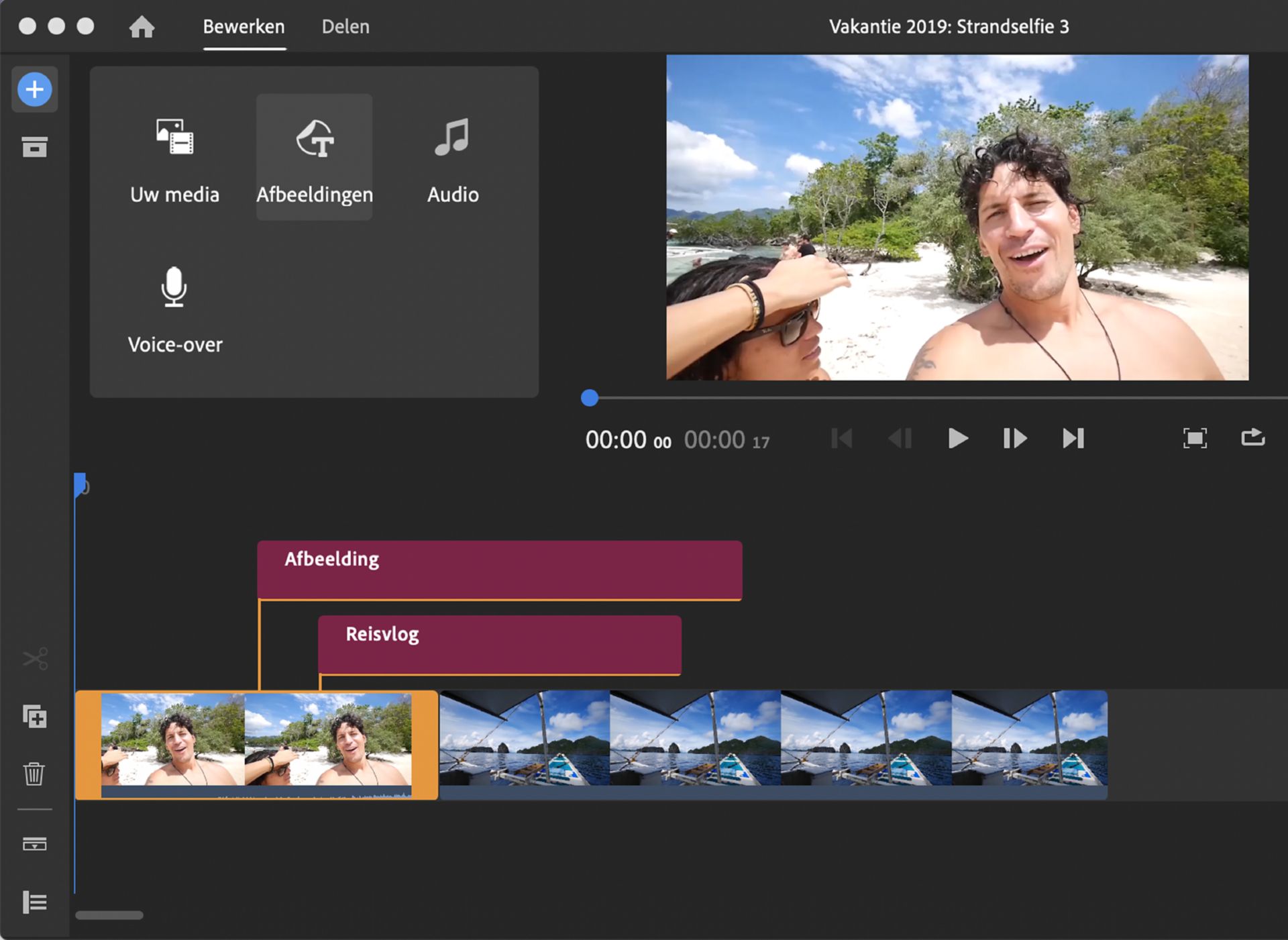 Media toevoegen tijdens het bewerken