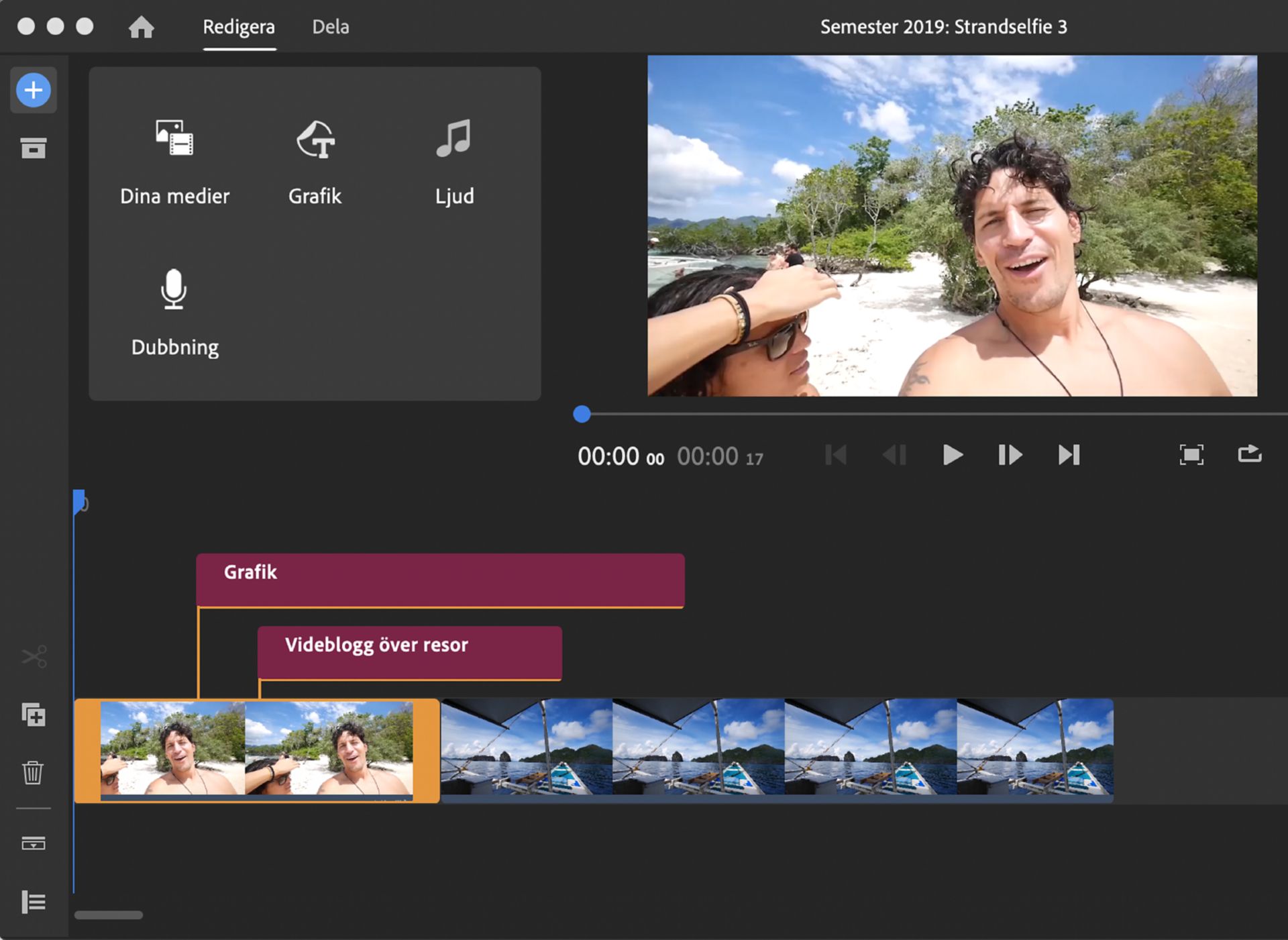 Lägga till media medan du redigerar