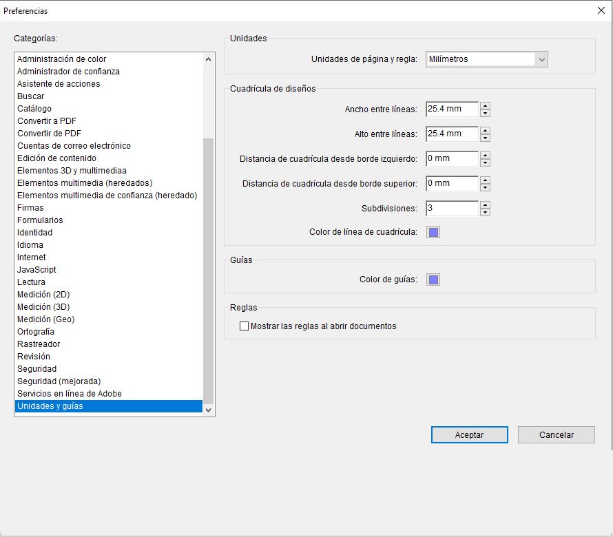 Cambiar la configuración de la cuadrícula.